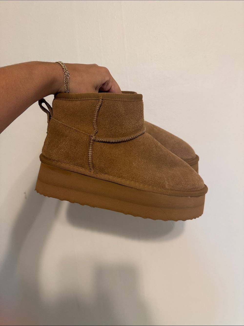 Amazon Brown Suede Platform Ankle Boots